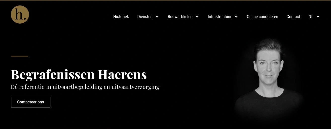 Website van Begrafenissen Haerens